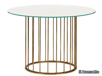 CAGE 06 - Round brass table _ Il Bronzetto