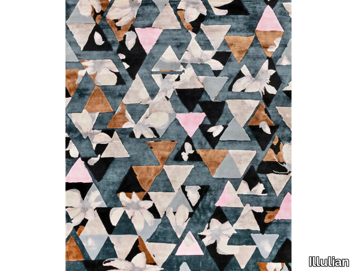 ORIGAMIX - Patterned rectangular handmade Himalayan Wool rug _ Illulian