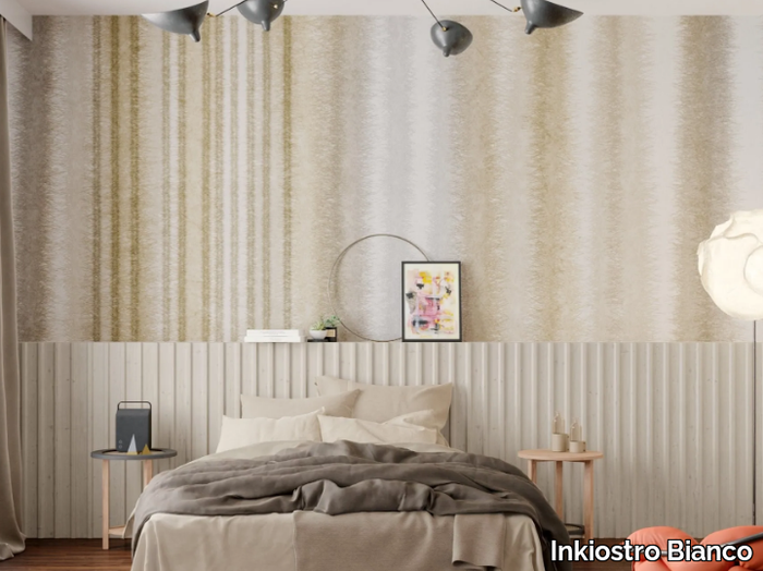 WARM WOOL - Striped textile effect wallpaper _ Inkiostro Bianco