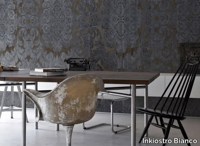 DAMASKED CONCRETE - Panoramic damask concrete effect wallpaper _ Inkiostro Bianco