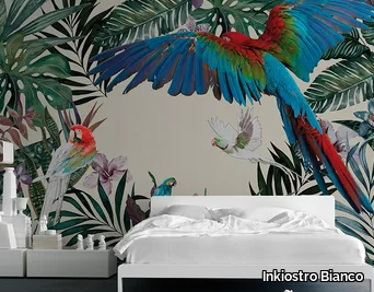 PARROTS - Tropical wallpaper _ Inkiostro Bianco