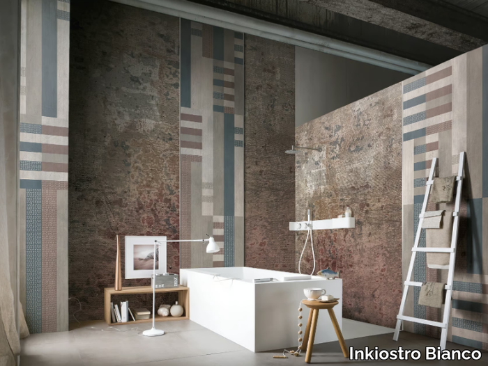 SIDE BY SIDE EQ - EQ Dekor glass-fibre bathroom wallpaper _ Inkiostro Bianco