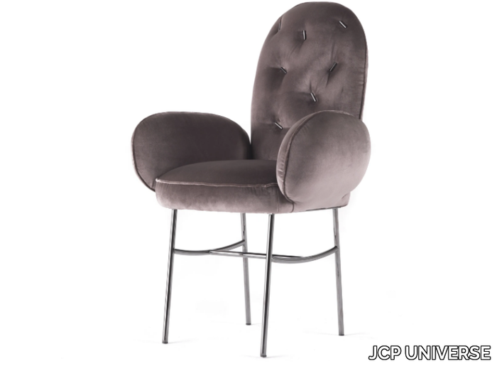 TTEMIC - Upholstered velvet chair with armrests _ JCP UNIVERSE