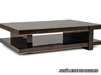 GUMA - Rectangular ebony coffee table with brass details _ JOSÉ LEITE DE CASTRO