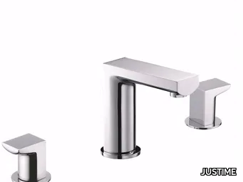 ARCH - 3 hole countertop brass washbasin tap _ JUSTIME