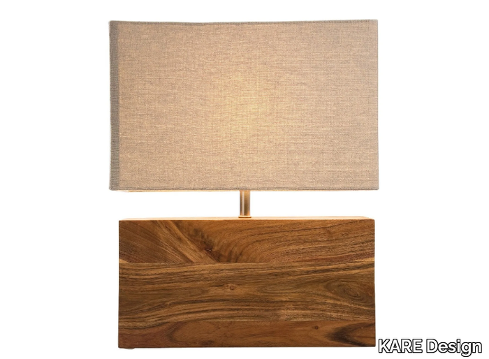 RECTANGULAR WOOD NATURE - Acacia bedside lamp _ KARE Design