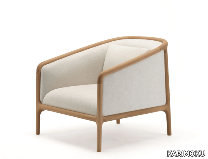 NF-LC01 - Wooden easy chair with armrests _ KARIMOKU
