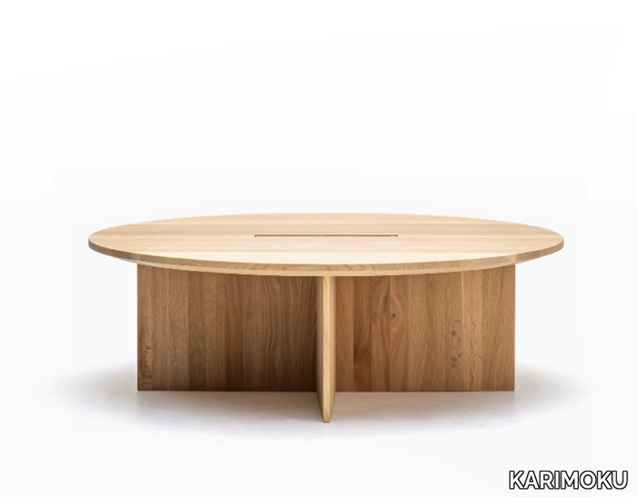 N-ST02 - Round wooden coffee table _ KARIMOKU
