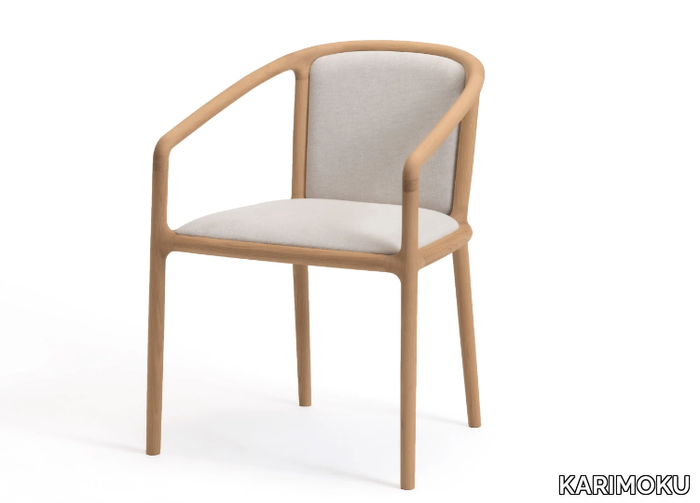 NF-DC01 - Upholstered wooden chair with armrests _ KARIMOKU
