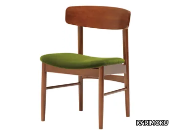 T CHAIR - Wooden chair with integrated cushion _ KARIMOKU