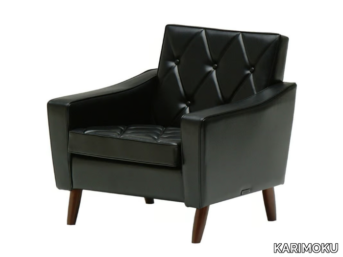 LOBBY - Tufted vinyl leather armchair with armrests _ KARIMOKU