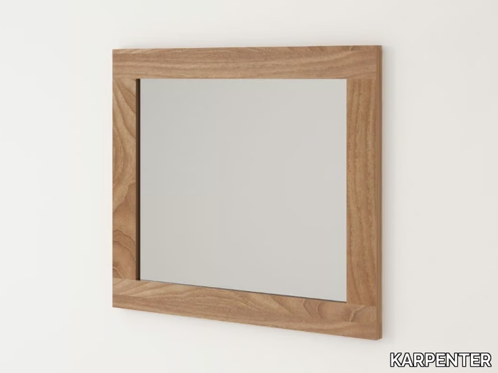 MAX - Wall-mounted teak bathroom mirror _ KARPENTER