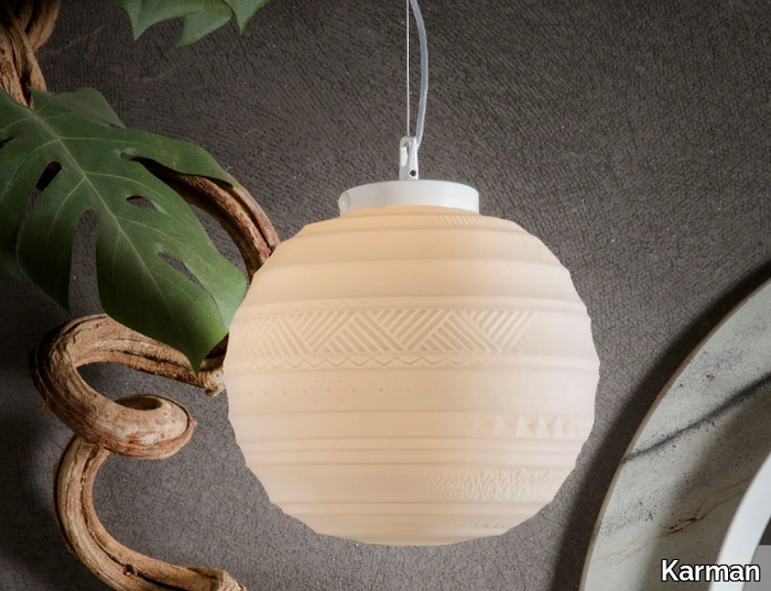 BRAILLE - Satin glass pendant lamp _ Karman