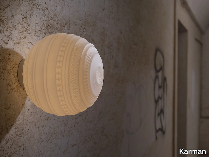 BRAILLE - Satin glass wall lamp / ceiling lamp _ Karman