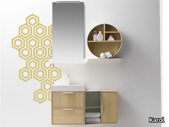 MUTEVOLE 05 - Wall-mounted vanity unit with drawers _ Karol