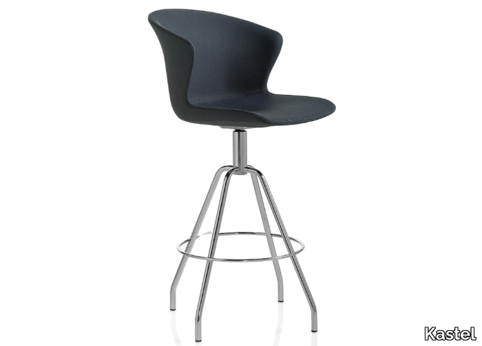 KICCA PLUS - High fabric stool with back _ Kastel