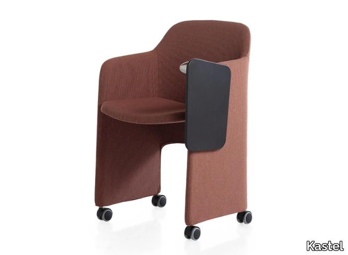 KEY MEET - Fabric training chair with writing tablet _ Kastel