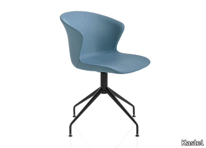 KICCA PLUS - Swivel trestle-based fabric chair _ Kastel