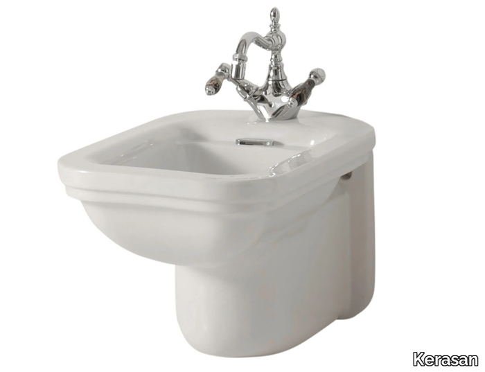 WALDORF 4125 - Compact wall-hung ceramic bidet _ Kerasan