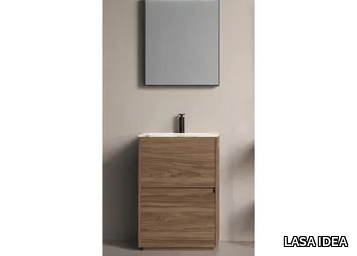 MAKE 34 - Wooden vanity unit with integrated washbasin _ LASA IDEA