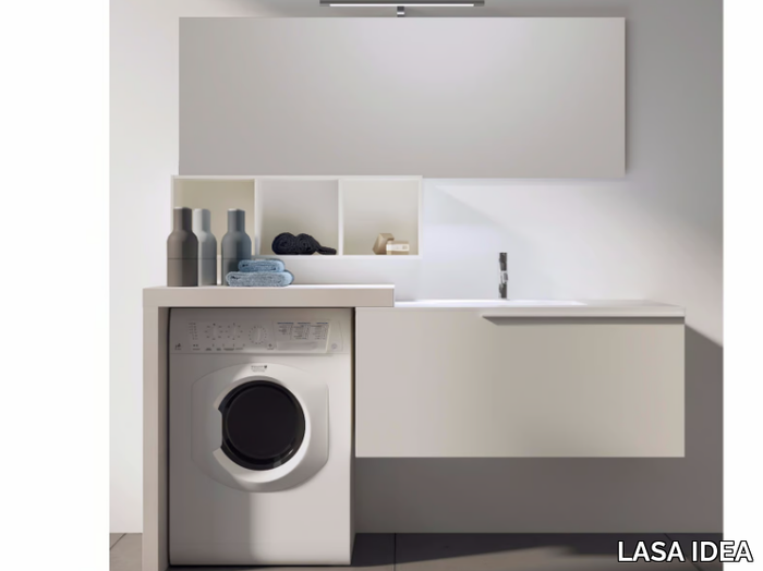 MAKE WASH 04 - Sectional laundry room cabinet with mirror _ LASA IDEA