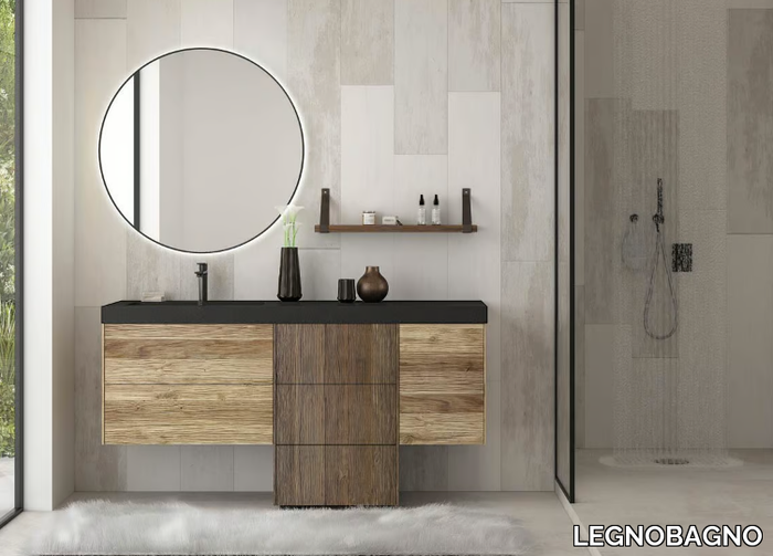 LIFE 02 - Floor-standing single vanity unit with mirror _ LEGNOBAGNO