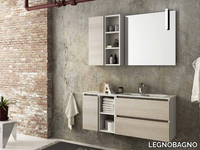 URBAN COMPONIBILE 11 - Wall-mounted vanity unit with drawers _ LEGNOBAGNO