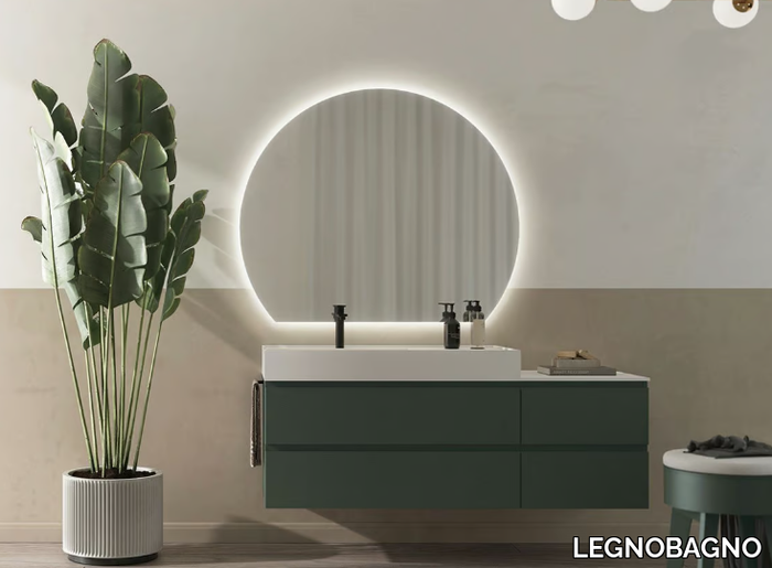 FREEDOM FL12 - Wall-mounted wooden vanity unit with mirror _ LEGNOBAGNO