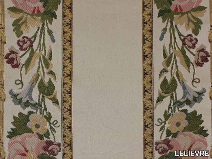 TASSINARI & CHATEL - MARLY BORDURE - Embroidered silk fabric with floral pattern _ LELIEVRE