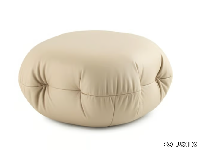 LXZ06 - Upholstered square leather pouf _ LEOLUX LX