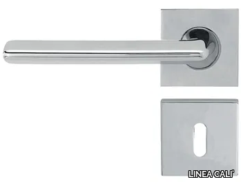 TRENDY - Chromed brass door handle on rose with lock _ LINEA CALI'