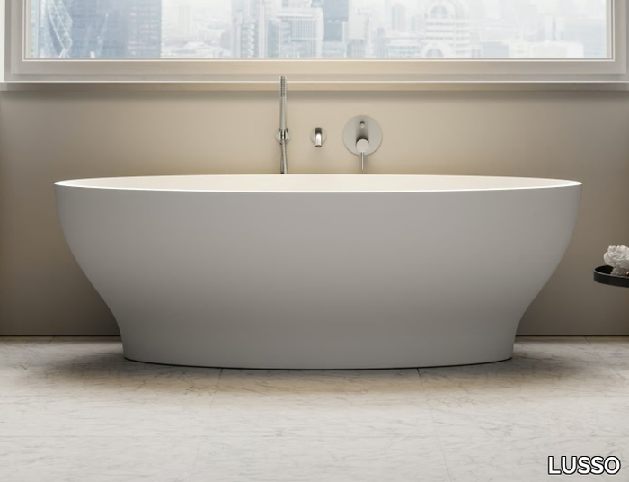 CALICE - Freestanding oval Resin Stone bathtub _ LUSSO