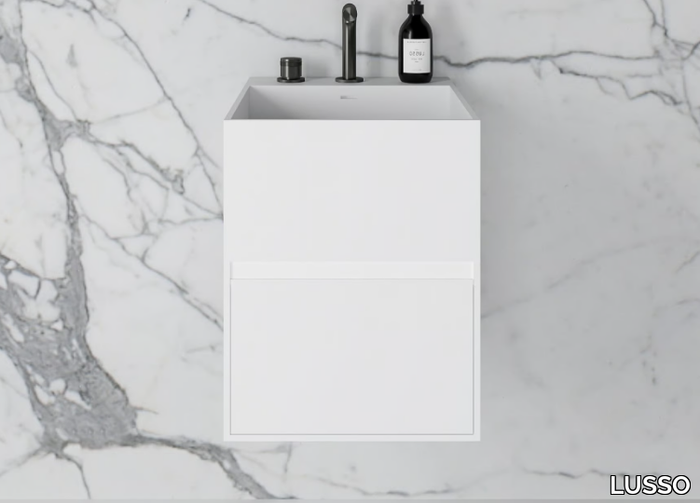 ETHOS - Wall-mounted Resin Stone vanity unit with drawers _ LUSSO