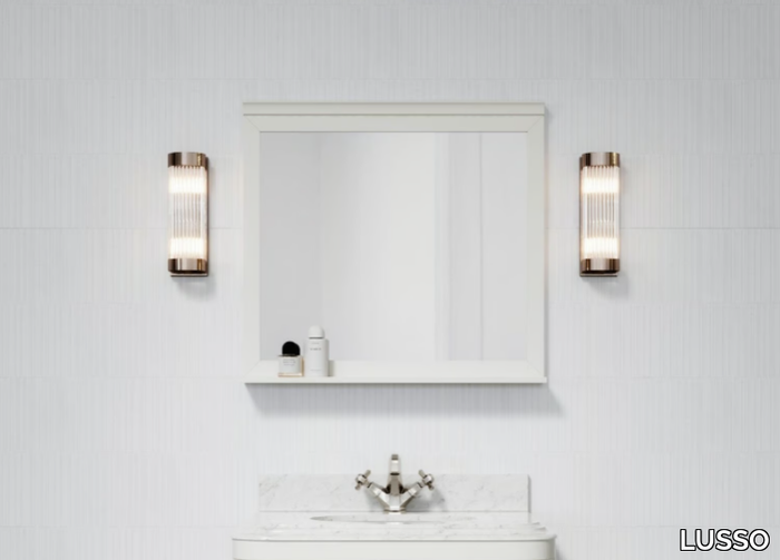 GAINSBOROUGH - Rectangular wall-mounted mirror with shelf _ LUSSO