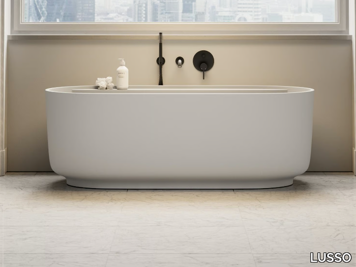 MASTELLO - Freestanding oval Resin Stone bathtub _ LUSSO