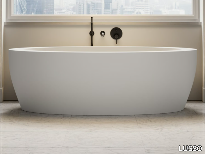 OCEAN - Freestanding oval Resin Stone bathtub _ LUSSO