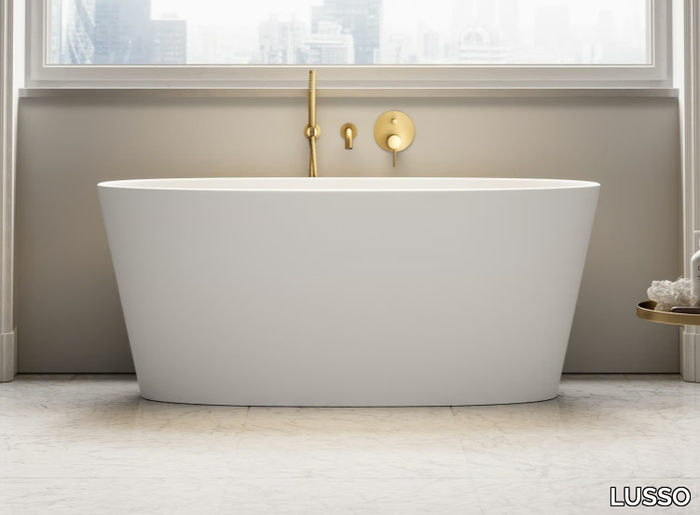 OVAL - Freestanding oval Resin Stone bathtub _ LUSSO
