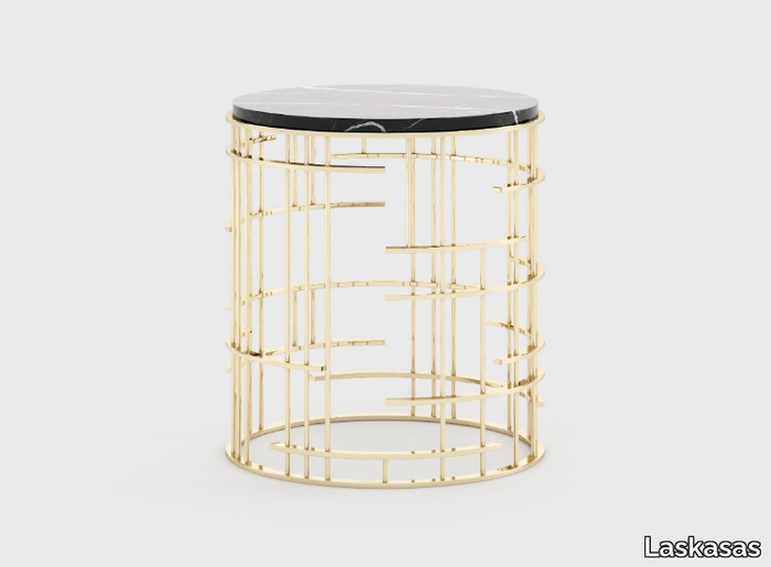 MERCY - Round stainless steel coffee table for living room _ Laskasas
