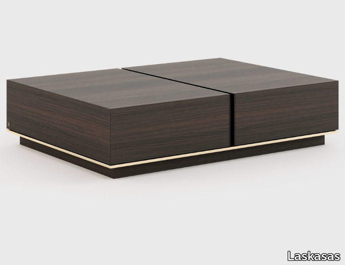 SILA - Low oak coffee table with storage space _ Laskasas