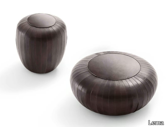 TOD - Upholstered leather pouf _ Lema