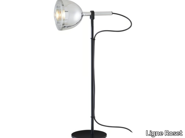 CHROME BELL - LED adjustable glass and steel desk lamp _ Ligne Roset