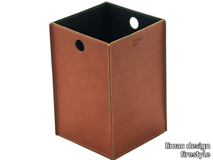 TEODORO - Bonded leather waste paper bin _ limac design firestyle