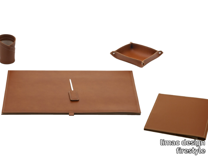 ARISTOTELE 5 PZ - Bonded leather desk set _ limac design firestyle