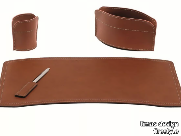 BRANDO 4 PZ - Bonded leather desk set _ limac design firestyle