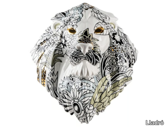 LION MASK / WILD NATURE - Porcelain decorative object _ Lladró