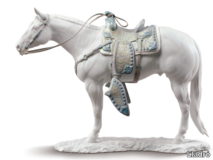 WHITE QUARTER HORSE - Porcelain decorative object _ Lladró