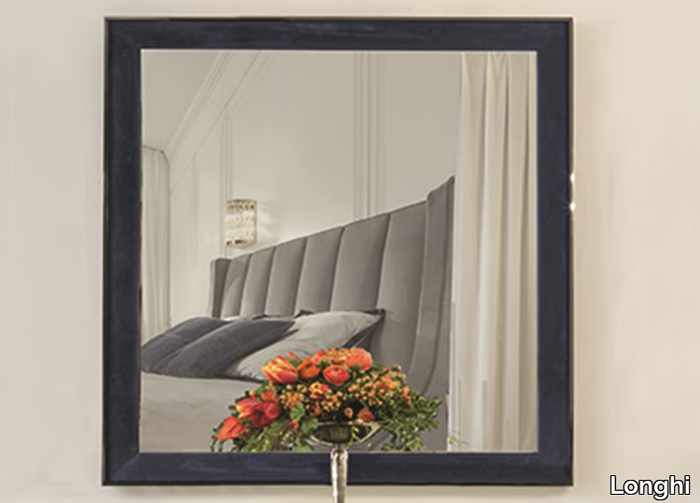 NANAMI - Square wall-mounted framed mirror _ Longhi