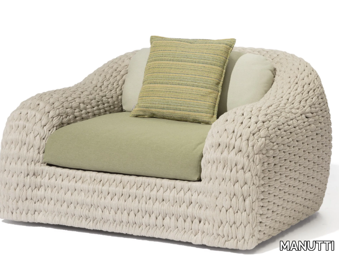 KOBO - Rope garden armchair with armrests _ MANUTTI