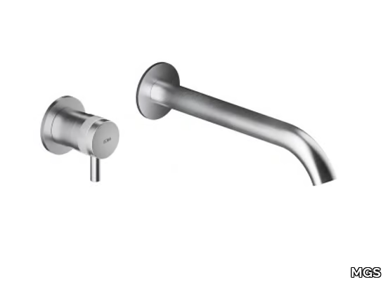 ER291 - 2 hole wall-mounted stainless steel washbasin mixer _ MGS