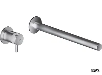 ER288 - 2 hole wall-mounted stainless steel washbasin mixer _ MGS